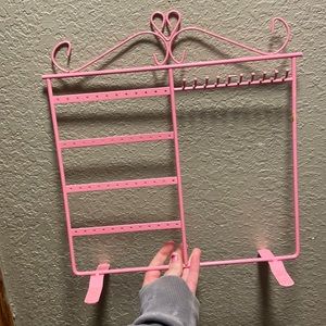 Pink fashion art necklace and earring display rack necklace organizer